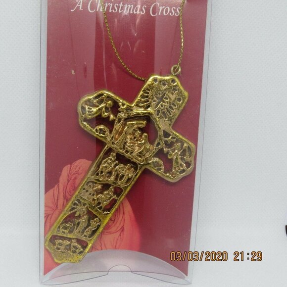Gold Tone The Christmas Cross  Ornament  - Picture 7 of 8